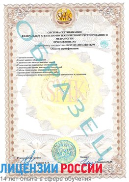 Образец сертификата соответствия (приложение) Удомля Сертификат ISO 14001